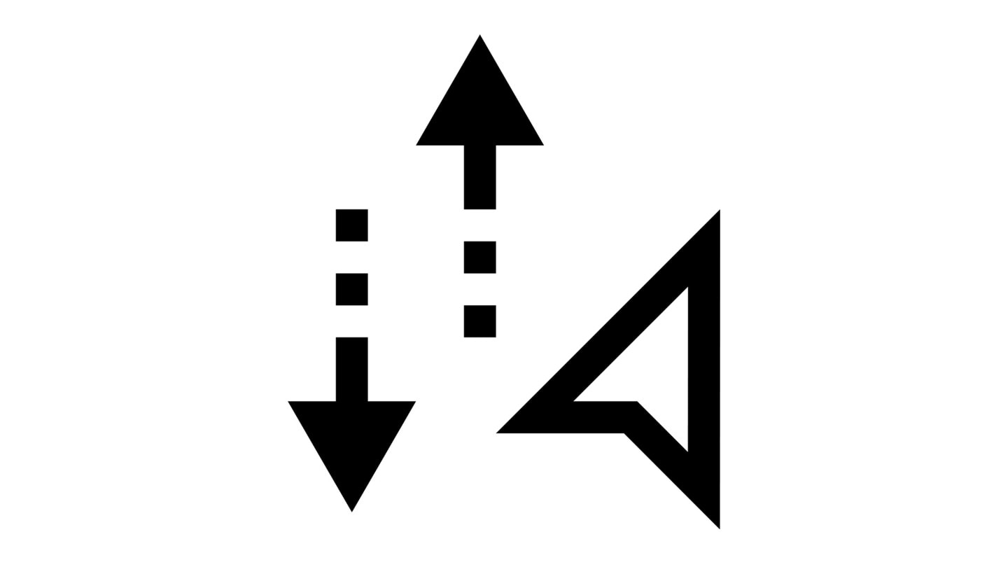 Arrows with cursor symbol